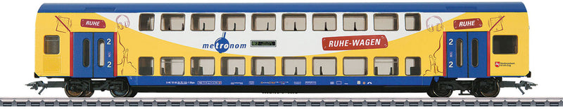2nd Class Bi-Level Commuter Coach - 3-Rail - Ready to Run -- Metronom (Era VI 2017, yellow, blue)