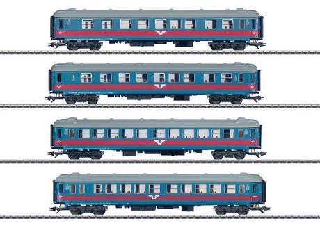 Type A2K, AB3K, B1KT & B5K Inter-Regio 4-Car Set - 3-Rail - Ready to Run -- Swedish State Railways SJ (Era V, blue, gray, red)