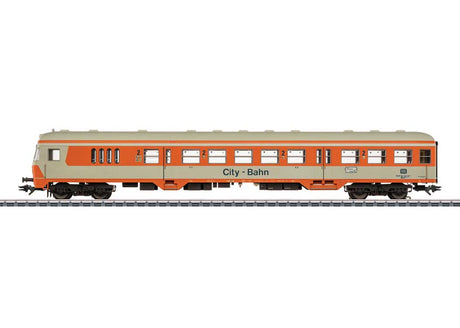 Type BDnrzf 740 2nd Class Silberling/Silver Coin Cab Car- 3-Rail - Ready to Ru -- German Federal Railroad DB (City Bahn, Era IV 1986, orange, cream)-1