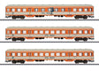 Type Bnrzb 778.1 2nd Class & ABnrzb 772.2 1st/2nd Class- 3-Rail - Ready to Run -- German Federal Railroad DB (City Bahn, Era IV 1986, orange, cream)