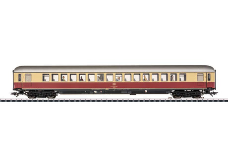 Type Apumh 121 1st Class Coach - 3-Rail - Ready to Run -- German Federal Railroad DB (Era IV 1975, red, beige, silver)-1