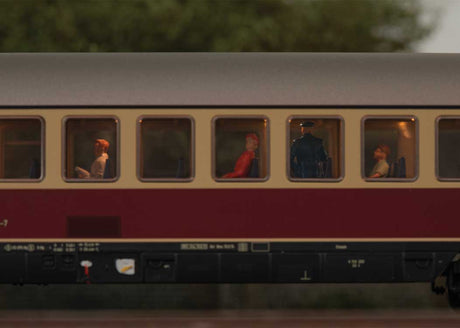 Type Apumh 121 1st Class Coach - 3-Rail - Ready to Run -- German Federal Railroad DB (Era IV 1975, red, beige, silver)-3