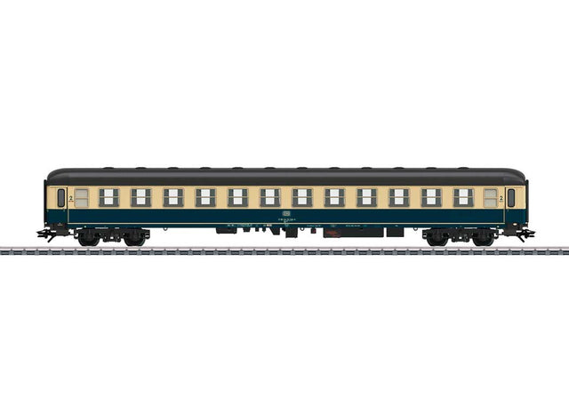 Type Bm 234 2nd Class Coach - 3-Rail - Ready to Run -- German Federal Railroad DB (Era IV 1980, Ocean Blue, ivory)