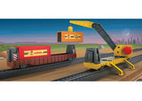 Container Transport Car with 2 Containers for My World Battery Train Sets -- Boxcar Red, Gray-2