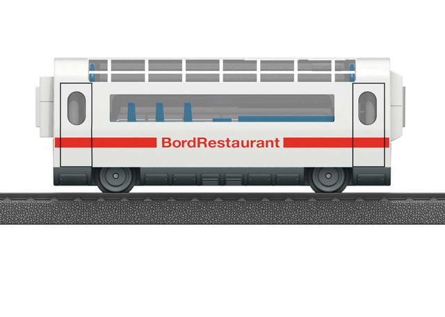 High-Speed Train Diner for Battery-Powered Sets - Ready to Run - My World -- German Railroad DB AG InterCity Express (white, red)-1