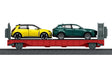 Automobile Transport Car with 2 Autos for My World Battery Train Sets -- Red, Gray-1