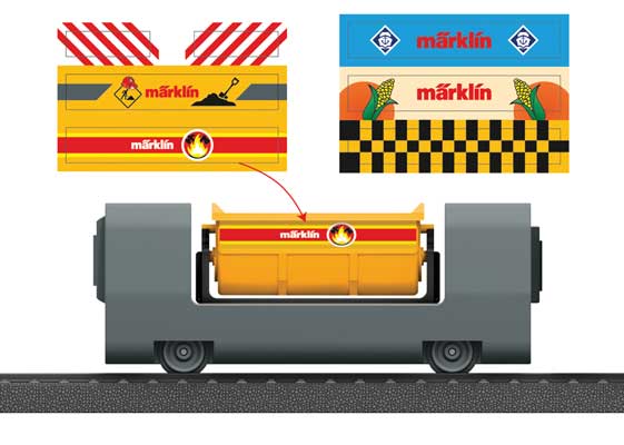 Dump Car - 3-Rail - Ready to Run - My World -- Marklin (gray w/Stickers)