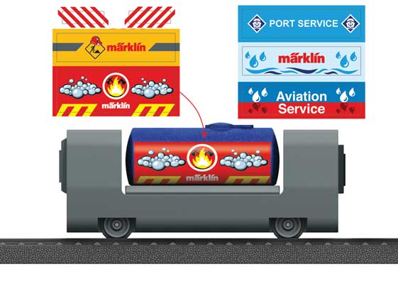 Tank Car - 3-Rail - Ready to Run - My World -- Marklin (gray w/Stickers)