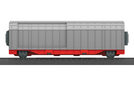 Sliding Wall Boxcar for My World Battery Train Sets -- Gray, Red