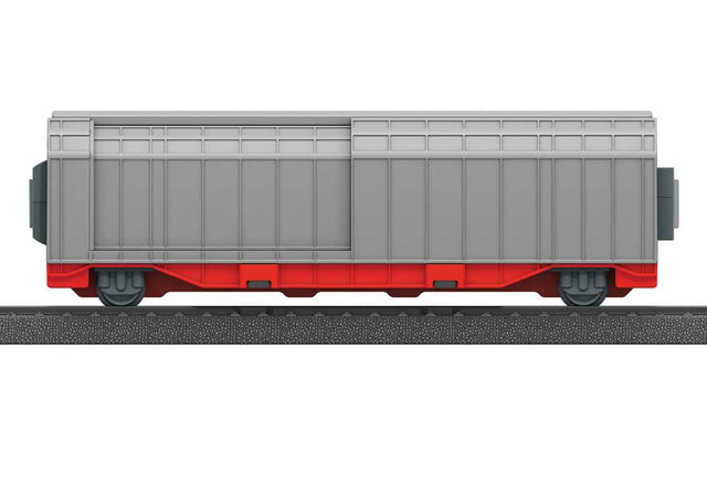 Sliding Wall Boxcar for My World Battery Train Sets -- Gray, Red