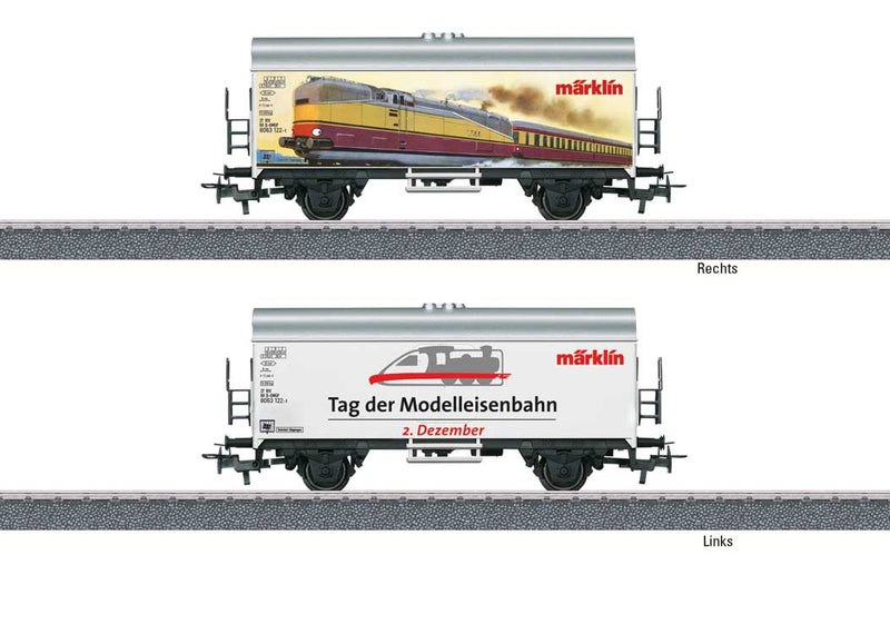 2-Axle Reefer - 3-Rail - Ready to Run -- 2022 International Model Railroading Day (white, red, Marklin graphics)