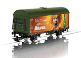 Refrigerator Car - 3-Rail - Ready to Run -- Bluna (Era VI, brown, color graphics, gray)-1