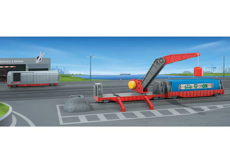 Container Crane Loading Add-On Package for My World Battery Train Sets -- Crane Car, Container Car, Siding Track-4