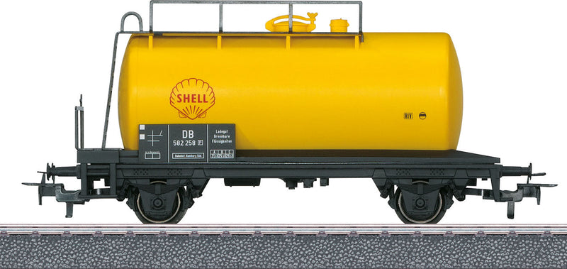 2-Axle Tank Car - 3-Rail Ready to Run - Start Up -- Shell Germany (Era III, yellow, red)