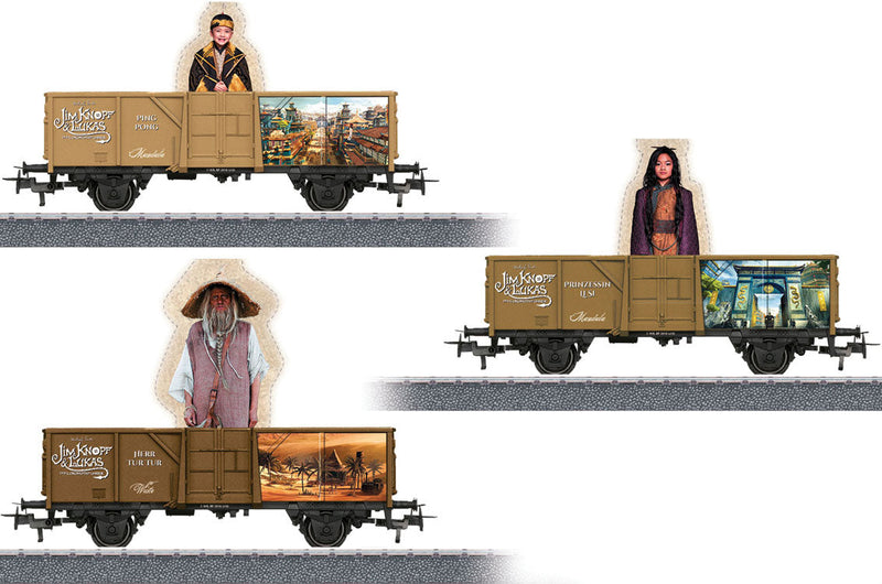 Gondola 3-Pack - 3-Rail - Ready to Run - Start Up -- Ping Pong, Princess Li Si and Mr. Tur Tur (Jim Button & Luke Series)-1