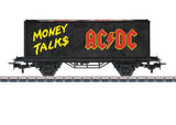Container Flatcar w/30' Container - 3-Rail - Ready to Run -- AC/DC Money Talks (black, red, yellow)-2