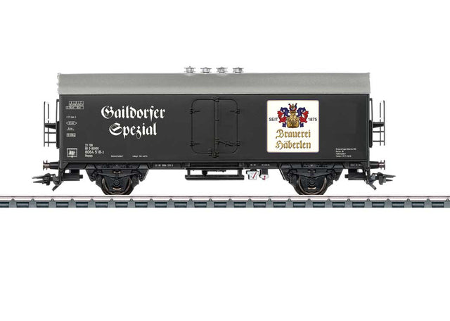 Type Ibopqs Refrigerator Car - 3-Rail - Ready to Run -- Gaildorfer Spezial Beer (Era VI, black, silver, white)