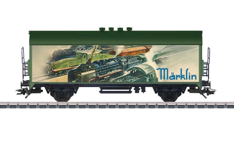 Type Ibopqs Refrigerator Car - 3-Rail - Ready to Run -- Marklin 1935 Catalog (gray, Mural Side from Catalog)