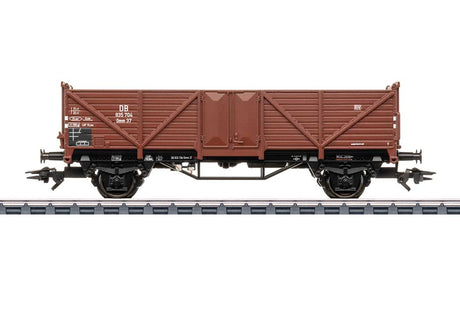 Type Omm 37 High-Side Gondola - 3-Rail - Ready to Run -- German Federal Railroad DB (Era III 1950s, Boxcar Red)-1