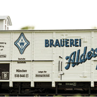 Era II 7 Freight Car Set - 3-Rail - Ready to Run -- German State Railroad DRB - 2 Gondolas, 2 Boxcars, 2 Log Cars, Beer Reefer