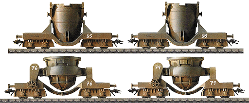 European Coal & Steel Community Car Set - Limited-Run -- 2 Each Molten Iron Ladle & Slag Cars
