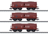 Type Erz Id OOtz 44 Hopper with Iron Ore Load 3-Pack - 3-Rail - Ready to Run -- German Federal Railroad DB (Era III 1952, Boxcar Red)-1