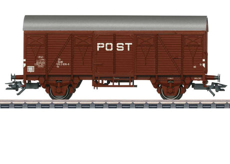 Type Gs Wood Boxcar - 3-Rail - Ready to Run -- Dutch State Railways NS PTT Post (Era IV 1977, Boxcar Red, graphite)