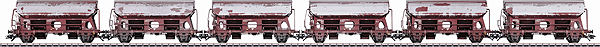 Era V Lime Car Set, 6 Side Dump Cars -- DB AG German Railroad Inc.