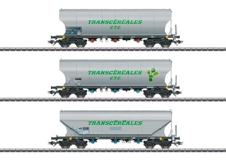 Type Uagps Covered Hopper Silo - 3-Rail - Ready to Run -- Ermewa Transcereales (Era VI 2017, gray, green, French Lettering)