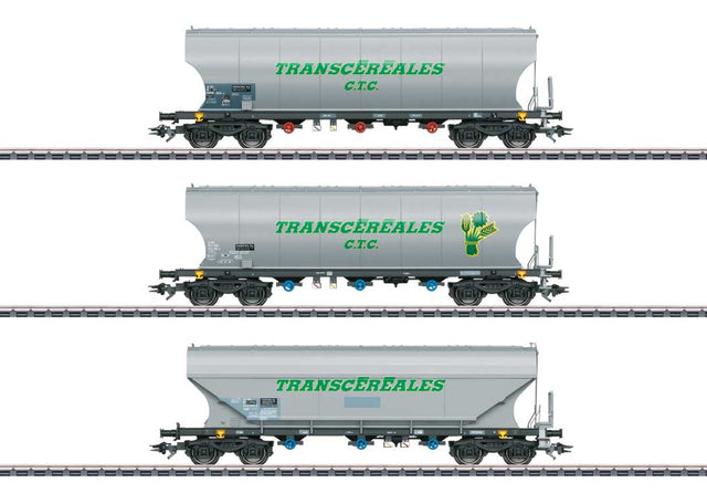 Type Uagps Covered Hopper Silo - 3-Rail - Ready to Run -- Ermewa Transcereales (Era VI 2017, gray, green, French Lettering)