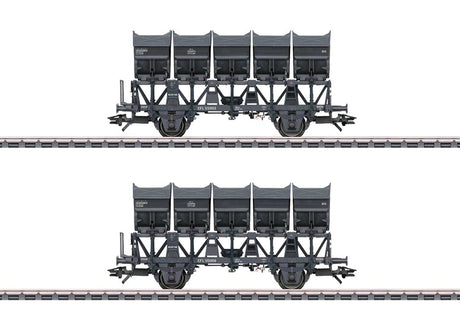 Type STCwf 2-Axle Dump Car 2-Pack - 3-Rail - Ready to Run -- Luxembourg State Railways CFL (Era III 1950s, gray)