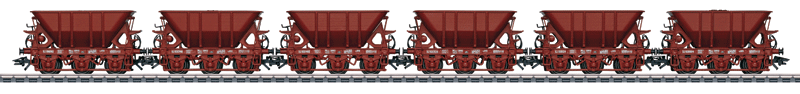 Type Mas IV Ore Car 6-Pack #1 - 3-Rail - Ready to Run -- Swedish State Railways SJ (Era IV 1970, Boxcar Red)