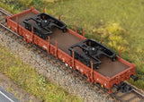 Type Ks 446 Stake Car with Y25 Truck Load - 3-Rail - Ready to Run -- German Railroad DB AG (Era V 2003, Boxcar Red)-1