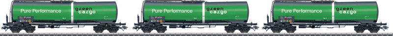 4-Axle Funnel-Flow Tank Car 3-Pack - 3-Rail - Ready to Run -- Ermewa SA, Green Cargo (Era VI 2012; green, black)