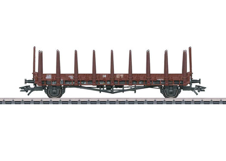 Type Rms 31 Stake Car 3-Pack - 3-Rail - Ready to Run -- German Federal Railroad DB (Era III 1961, Boxcar Red)