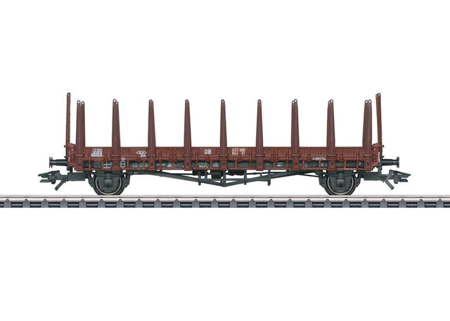 Type Rms 31 Stake Car 3-Pack - 3-Rail - Ready to Run -- German Federal Railroad DB (Era III 1961, Boxcar Red)
