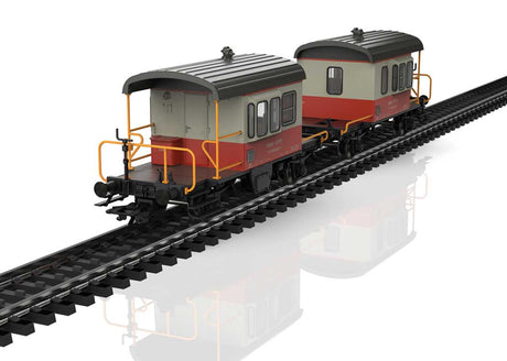 Swiss Express Sputnik Type Db Escort Car 2-Pack - 3-Rail - Ready to Run -- Swiss Federal Railways SBB/CFF/FFS (Era IV 1975, gray, orange)-4