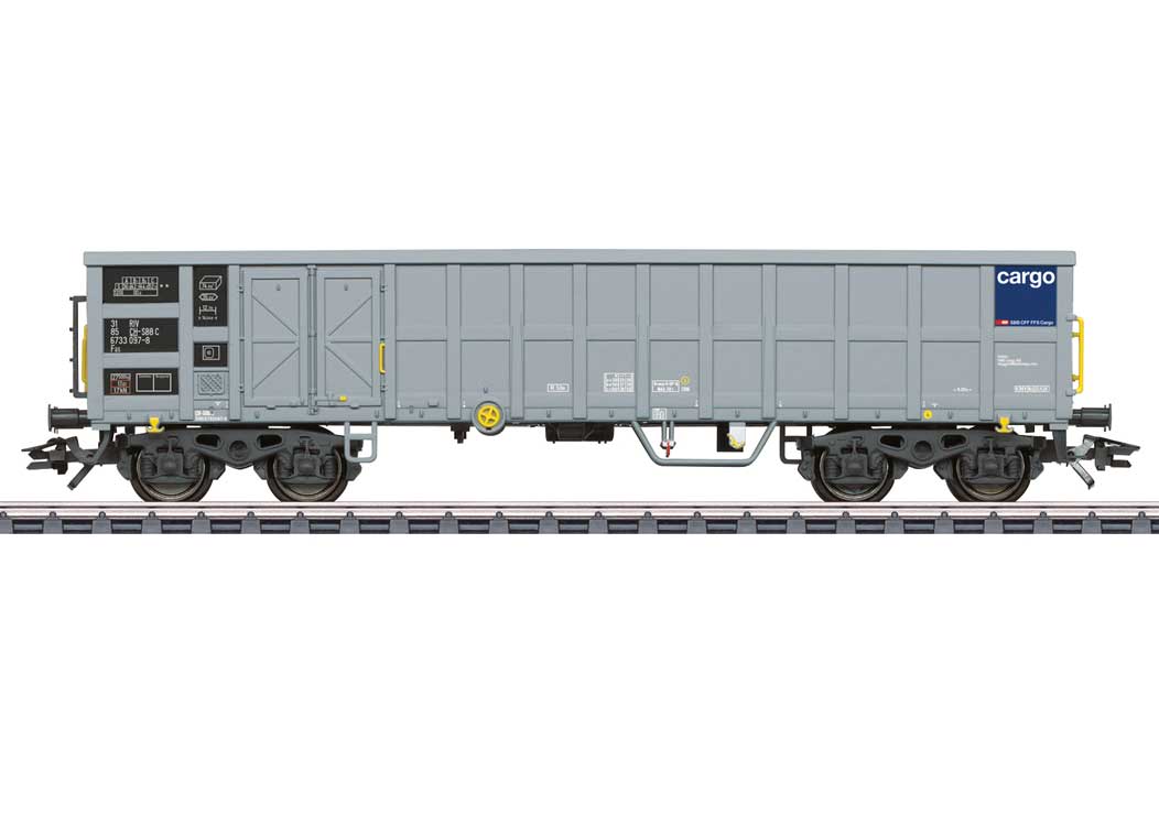 Type Fas High-Side Gondola - 3-Rail - Ready to Run -- SBB Cargo (Era VI 2020, gray, blue)