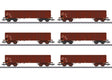 Type Eas 5949 & 5971 Gondola w/Coal Load 6-Pack- 3-Rail - Ready to Run -- German Federal Railroad DB (Era IV & V 1950s, Boxcar Red)-1