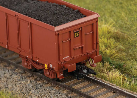 Type Eas 5949 & 5971 Gondola w/Coal Load 6-Pack- 3-Rail - Ready to Run -- German Federal Railroad DB (Era IV & V 1950s, Boxcar Red)-2