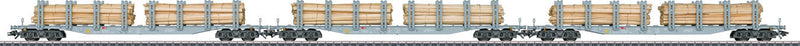 Type Snps 719 Stake Flatcar w/Log Load 3-Pack - 3-Rail Ready to Run -- Swiss Federal Railways SBB (Era VI, gray)