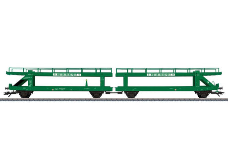 Type Laaeks Double Auto Transport Car - 3-Rail - Ready to Run -- Motortransport AS (Era V 1990s, green, white)