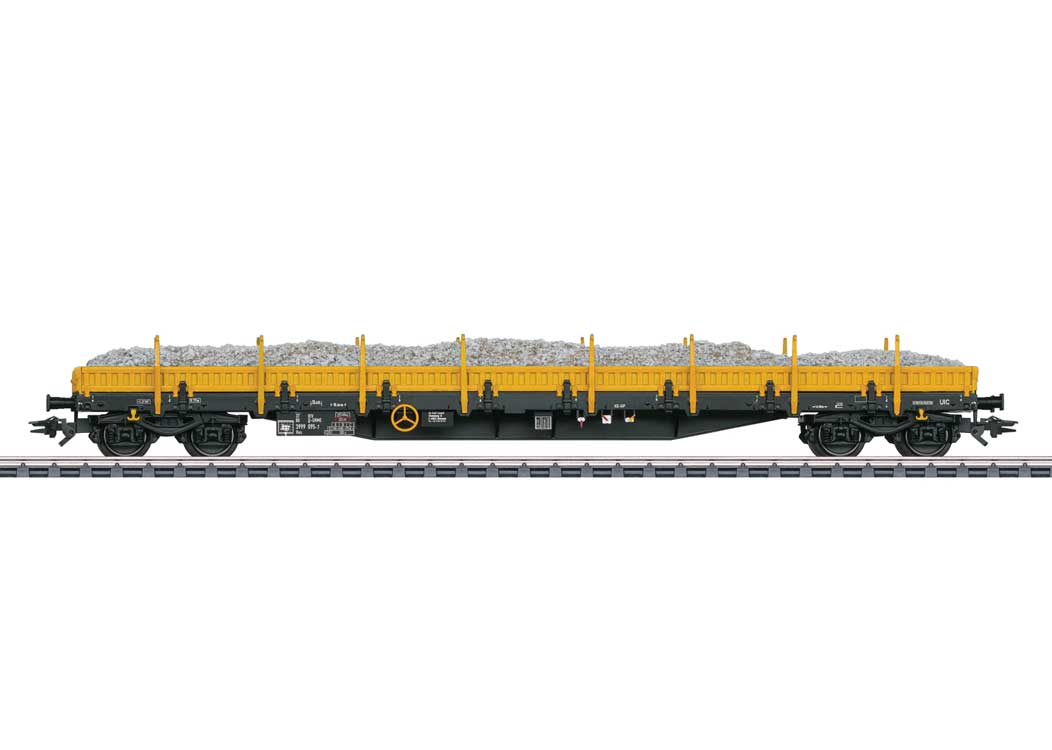 Type Res Low-Side Car with Ballast Load- 3-Rail - Ready to Run -- On Rail (Era VI 2007, yellow, black)