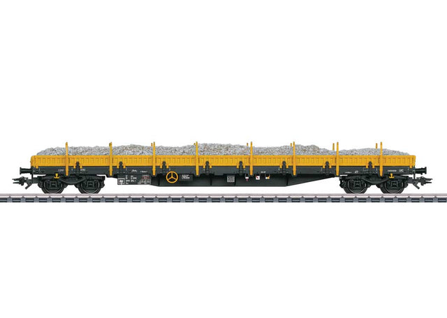 Type Res Low-Side Car with Ballast Load- 3-Rail - Ready to Run -- On Rail (Era VI 2007, yellow, black)