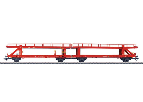 Type Laaeks 553.1 Double Auto Transport Car - 3-Rail - Ready to Run -- German Railroad DB AG (Era VI 2017, red)