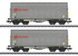 Type Shimmns Sliding Tarp Car 2-Pack - 3-Rail - Ready to Run -- Ermewa (Era VI 2010, gray, red)
