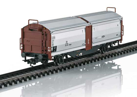 Ts-51, Tes-t58, 2 Tbes-t-66 Sliding Roof/Sliding Wall Set - 3-Rail - Ready t -- German Federal Railroad DB (Era III, Boxcar Red, silver)-1