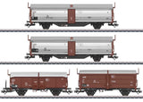 Ts-51, Tes-t58, 2 Tbes-t-66 Sliding Roof/Sliding Wall Set - 3-Rail - Ready t -- German Federal Railroad DB (Era III, Boxcar Red, silver)-2