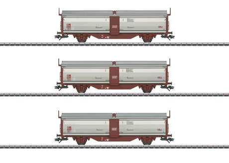 Type Tbis Sliding Roof/Sliding Wall Car 3-Pack - 3-Rail - Ready to Run -- Swedish State Railways SJ (Era IV 1985, Boxcar Red, silver)-1
