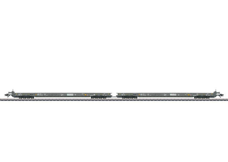 Type Saadkmms Rolling Road Flatcar 2-Pack - 3-Rail - Ready to Run -- RAIpin #2 (Era VI 2018, gray)